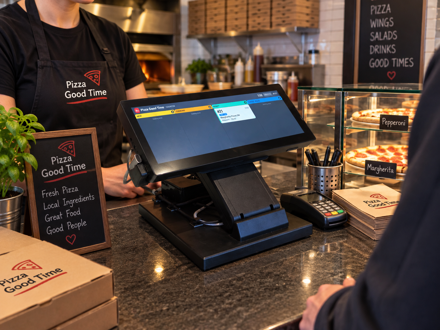 Counter POS with live tickets on the pass